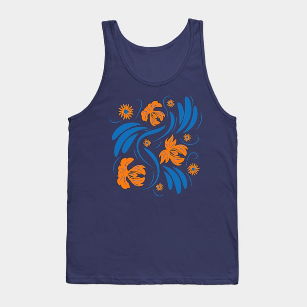 Folk flowers floral art print Flowers abstract art Tank Top by Eskimos